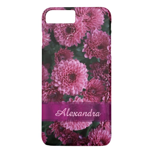 Coques Case-Mate iPhone Fleur Chrysanthemum rose (Dos)