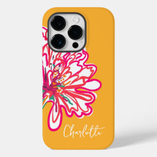 Coque Case-Mate iPhone Fleur colorée artistique Nom Customisé