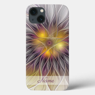 Etui iPhone Case-Mate Fleur colorée lumineuse, nom de fractale abstraite
