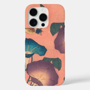 Coque iPhone 16 Pro Fleur d'abeille rose Art classique Hokusai