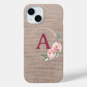 Coque Case-Mate iPhone Fleur d'aquarelle Monogram Boho