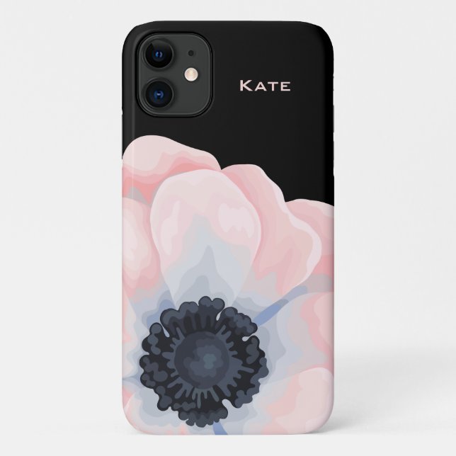 Coques Case-Mate iPhone Fleur d'aquarelle rose personnalisée (Dos)