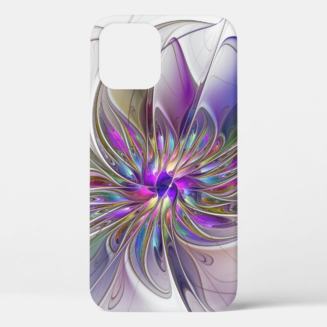 Coques Case-Mate iPhone Fleur d'art Abstrait, énergique et coloré (Verso)