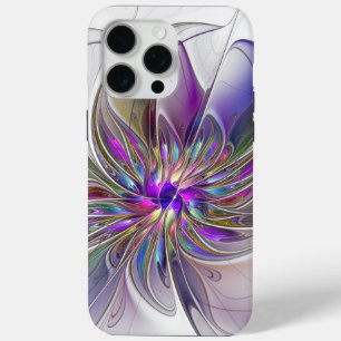 Coque Case-Mate iPhone Fleur d'art fractal abstrait énergique et coloré