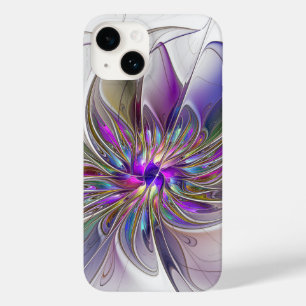 Coque Case-Mate iPhone Fleur d'art fractal abstrait énergique et coloré