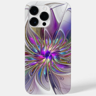 Coque Case-Mate iPhone Fleur d'art fractal abstrait énergique et coloré