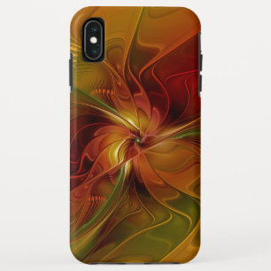Case-Mate iPhone Case Fleur d'art fractal abstrait rouge orange marron v