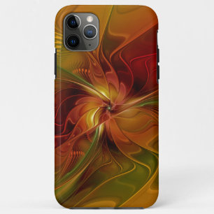 Case-Mate iPhone Case Fleur d'art fractal abstraite rouge orange marron