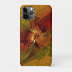 Case-Mate iPhone Case Fleur d'art fractal abstraite rouge orange marron