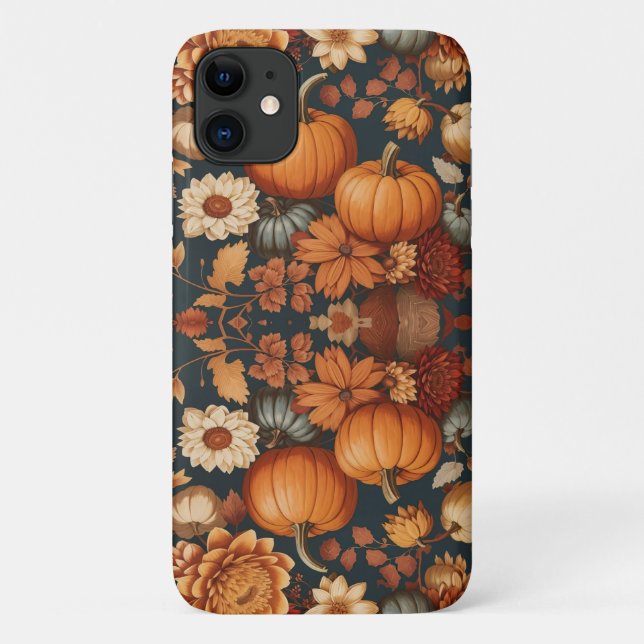 Coques Case-Mate iPhone Fleur d'automne Citrouille cadeau d'Halloween (Dos)