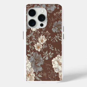 Coque Case-Mate iPhone Fleur d'Automne – Motif floral vintage en brun cac