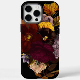 Coque iPhone 16 Pro Max Fleur d'automne noir foncé Moody