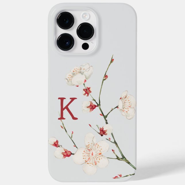 Coques Case-Mate iPhone Fleur de cerisier botanique monogramme lettre    (Verso)