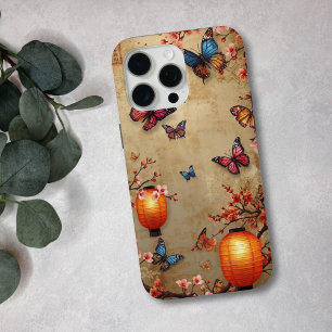 Coque Case-Mate iPhone Fleur de cerisier Lanterne papillon