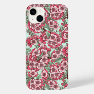 Coque Case-Mate iPhone Fleur de cerisier rose et menthe