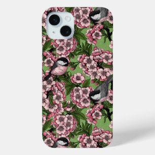 Coque Case-Mate iPhone Fleur de cerisiers et poulets verts