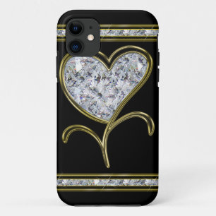 Etui iPhone Case-Mate Fleur de coeur de diamant et d'or