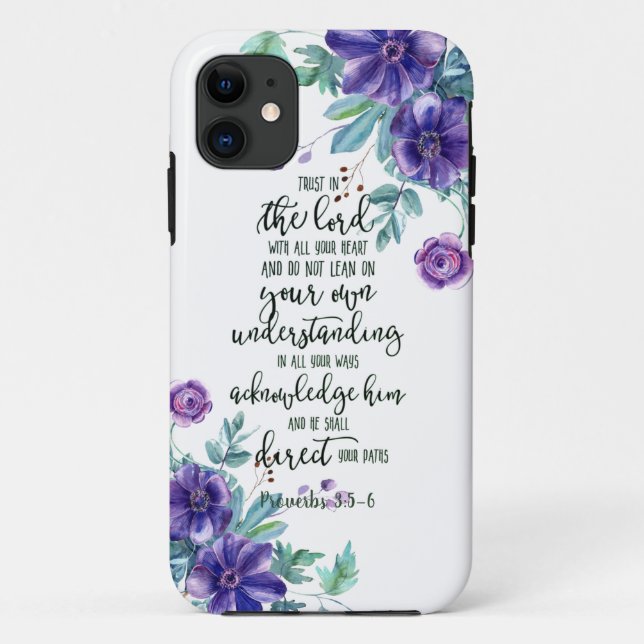 Coques Case-Mate iPhone Fleur de confiance dans le Seigneur   (Dos)