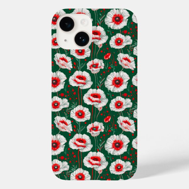 Coques Case-Mate iPhone ✨ Fleur de Coquelicot Blanc Sérénité 🌼 Botanique  (Verso)