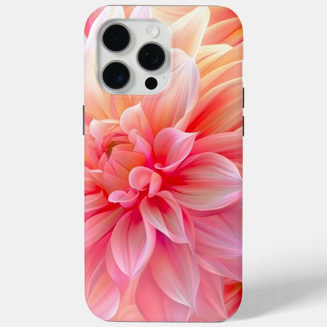 Coques Case-Mate iPhone Fleur de dahlia brune de Pêche (Verso)