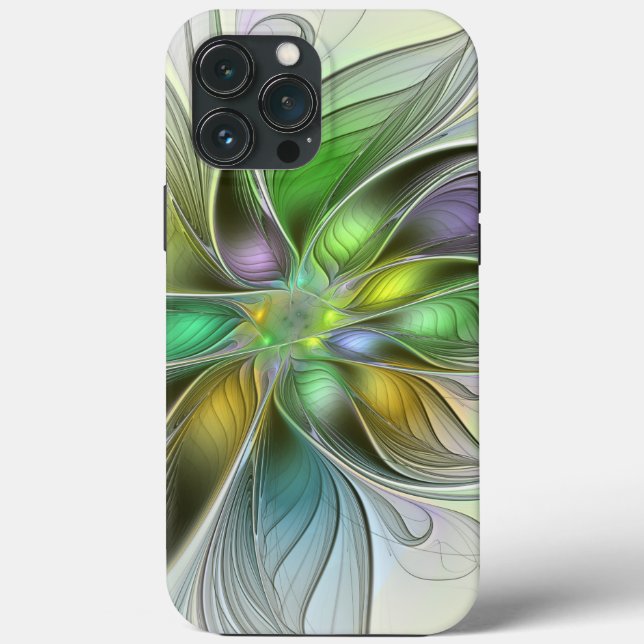 Coques Case-Mate iPhone Fleur de Fantaisie Abstraite Moderne Fractale Colo (Verso)
