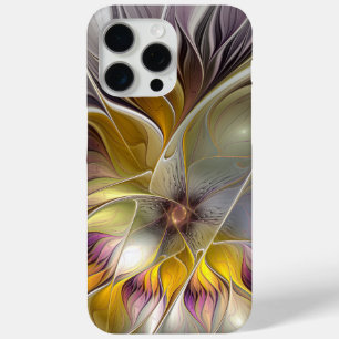 Coque Case-Mate iPhone Fleur de fantaisie fractale moderne colorée abstra
