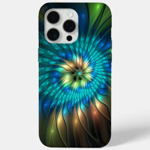 Coque Case-Mate iPhone Fleur de fantaisie lumineuse, fractale abstraite c