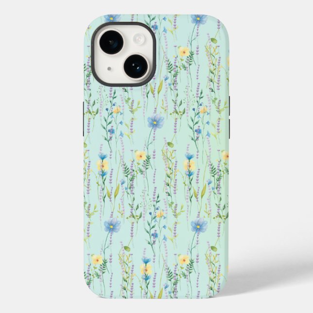 Coques Case-Mate iPhone Fleur de flore rustique du dégradé de l'aquarelle (Verso)