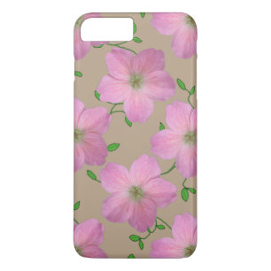 Coque iPhone 7 Plus Fleur de géranium de rose de jardin sur toute