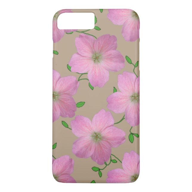 Coques Case-Mate iPhone Fleur de géranium de rose de jardin sur toute (Dos)