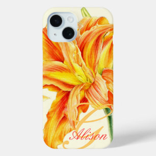 Coque Case-Mate iPhone Fleur de jour orange personnalisé