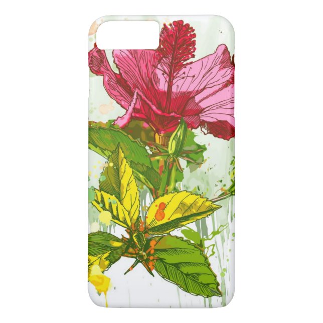 Coques Case-Mate iPhone Fleur de ketmie - peinture d'aquarelle (Dos)