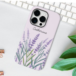 Coque Case-Mate iPhone Fleur de lavande violette aquarelle
