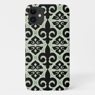 Case-Mate iPhone Case Fleur de Lis Motif noir et vert