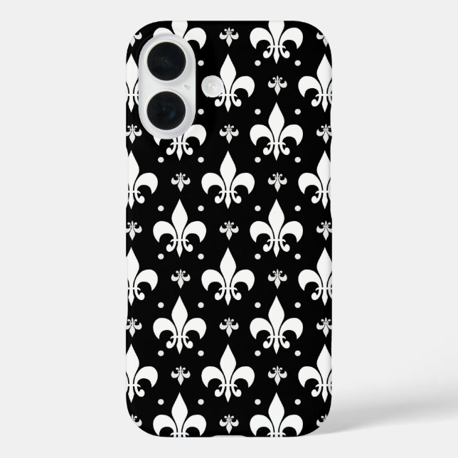 Coques Case-Mate iPhone Fleur de lis noir design Motif (Verso)