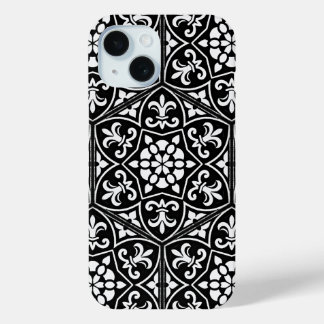 Coque Case-Mate iPhone Fleur de lis noir et blanc motif floral