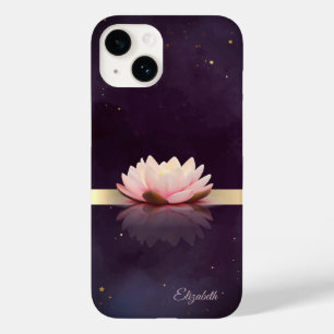 Coque Case-Mate iPhone Fleur de lotus à rayure dorée Boho