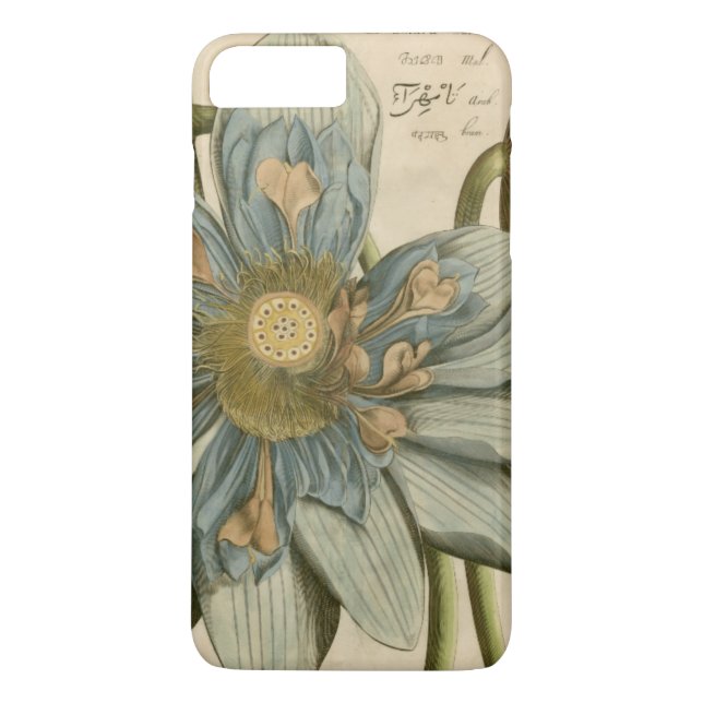 Coques Case-Mate iPhone Fleur de Lotus Bleu sur Arrière - plan Tan avec éc (Dos)
