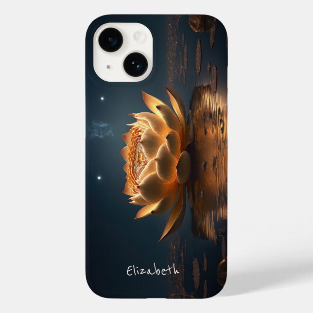 Coques Case-Mate iPhone Fleur de lotus chic foncée (Verso)