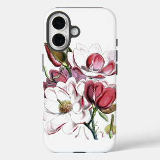 Coque Pour iPhone 16 Fleur de Magnolias Blanche Vintage vieille illustr