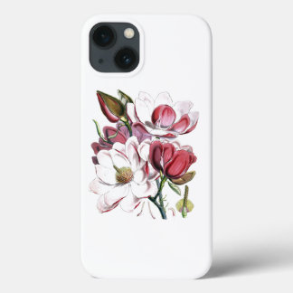 Case-Mate iPhone Case Fleur de Magnolias Blanche Vintage vieille illustr