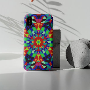Case-Mate iPhone Case Fleur de Mandala rouge vert et bleu