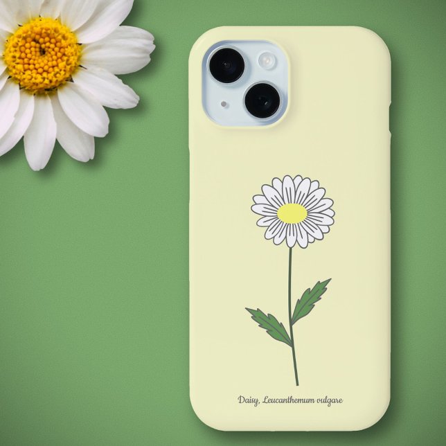 Coques Case-Mate iPhone Fleur de marguerite botanique jaune (Botanical Daisy Flower Yellow Phone Case)