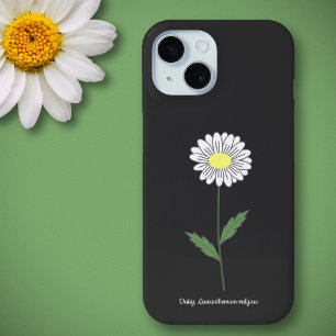 Coque Case-Mate iPhone Fleur de marguerite botanique Noir