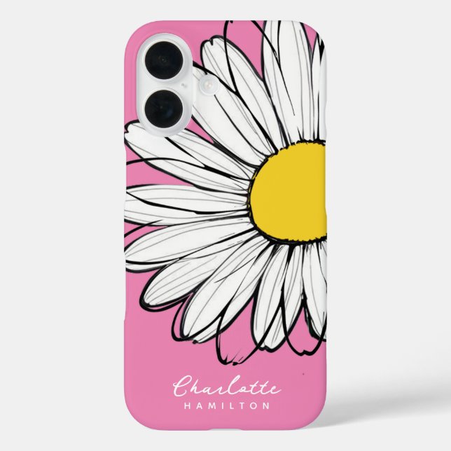 Coques Case-Mate iPhone Fleur de marguerite Nom personnalisé (Verso)