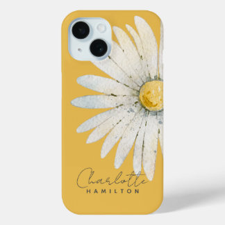 Coque Case-Mate iPhone Fleur de marguerite Nom personnalisé