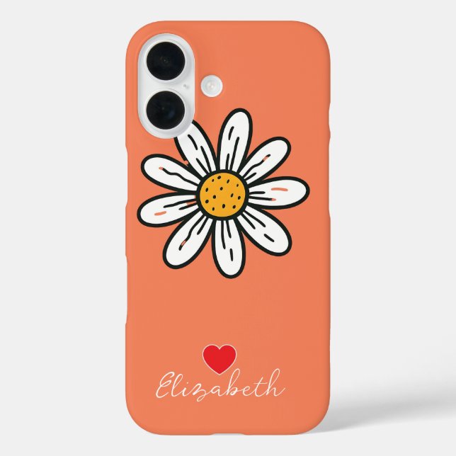 Coques Case-Mate iPhone Fleur de marguerite Whimsical Minimal tiré à la ma (Verso)