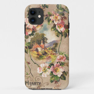 Coque Case-Mate Pour iPhone Fleur de naissance victorienne de campagne des ann