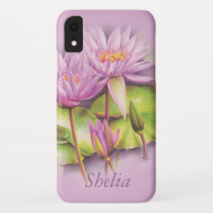 Coques Pour iPhone Fleur de nénuphar rose violet
