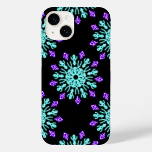 Coque Case-Mate iPhone Fleur de néon turquoise et violette
